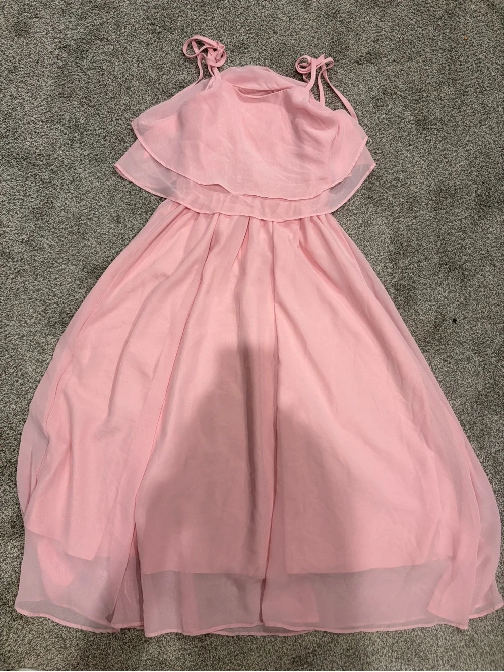 Amazon Pink Chiffon Tulle Maxi Dress for Girls